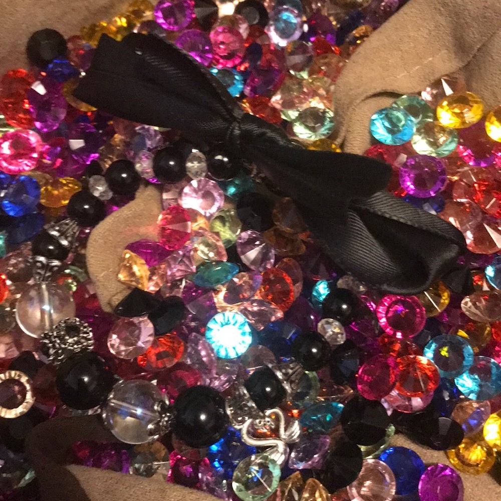 White and black ribbon bracelet